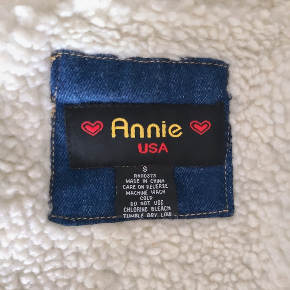 Annie Blue Denim Jacket with Sherpa Lining, Small Jacket - Picture 9 of 11